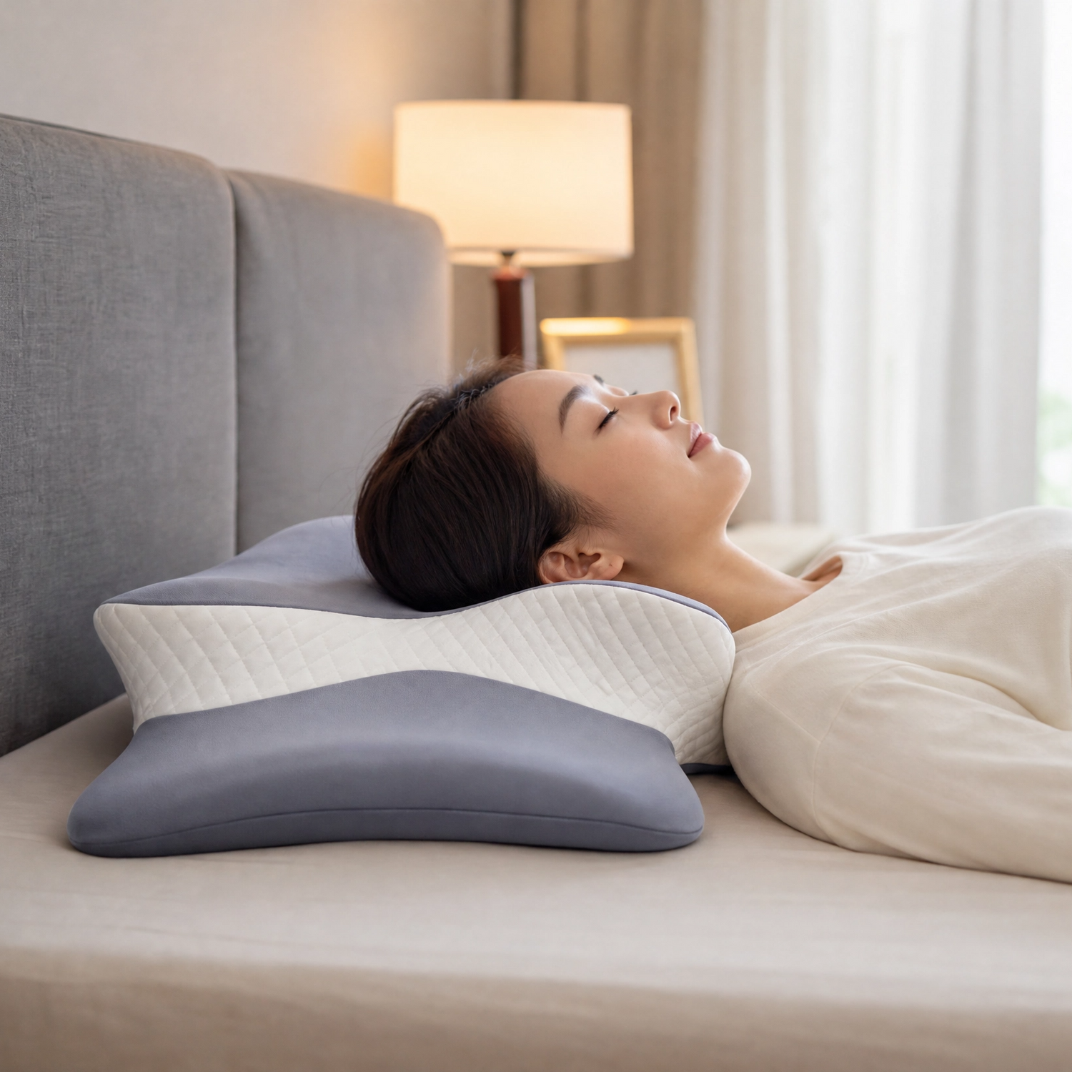 Memory Foam Cervical Support Slow-rebound Contoured Pillow
