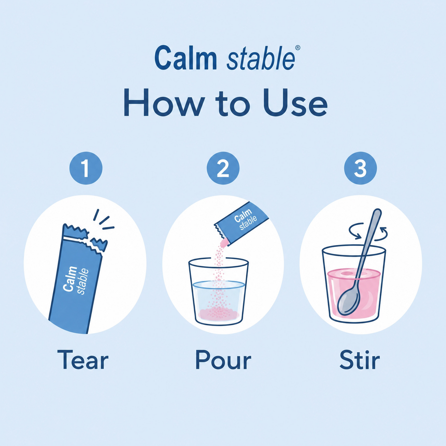 OptiCalm™ Calm Stable Drink Mix,  Stress Sleep Support Powder Packets